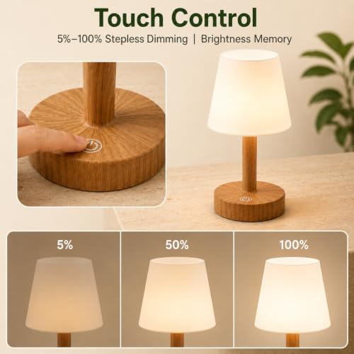 Rechargeable Table Lamp, Mini Cordless Shower Lamp for Bathroom, IP54