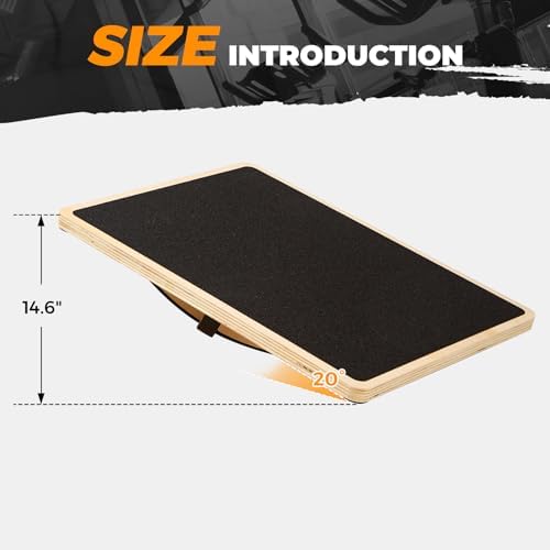 Wooden Rocker Balance Board for Adults Anti-Slip 350LBS Balance Trainer for Standing Desk, Physical Therapy & Core Strength – Durable Wooden Rocker Board for Office & Rehab