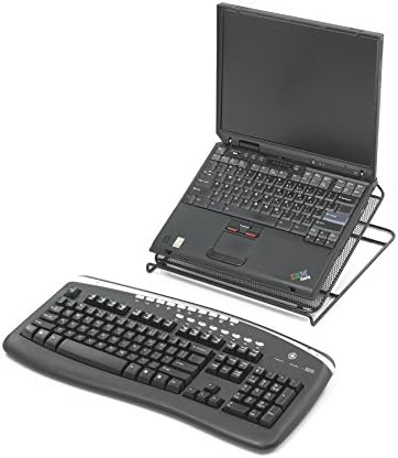 Safco 2161BL Onyx Mesh Adjustable Ventilated Tabletop Laptop Stand, Ergonomic Lift Stand' Black
