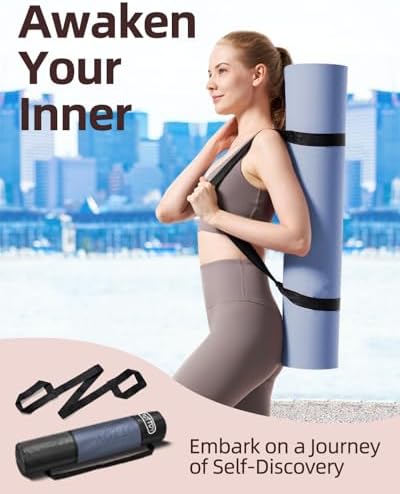 YOTTOY Yoga Mat, 72"x 32"x1/3" Extra Wide Non-Slip Exercise Fitness Yoga Mats,Eco-Friendly TPE Exercise Mats for Women Men Home Workout with Strap Bag