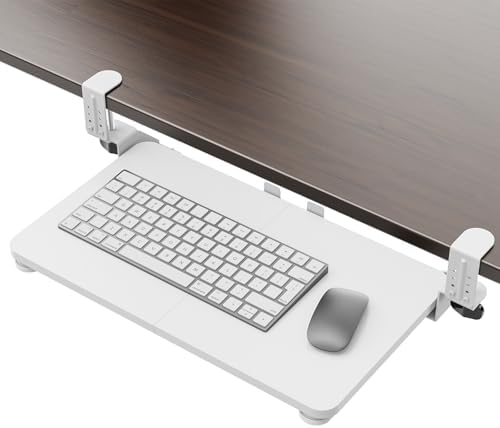 Small Keyboard Tray Under Desk, Pull Out Keyboard & Mouse Tray for Typing