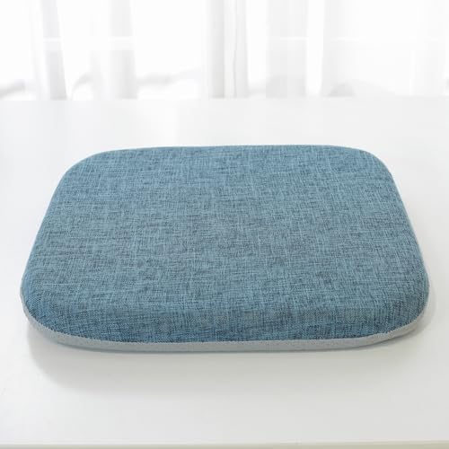 High Resilience Memory Foam Chair Cushion 19"x19"x2" Set of 2 Square Chair Pads and Washable Cover Non Slip Seat Cushions for Indoor Dining Room Kitchen and Office Chairs (Green,19"x19")
