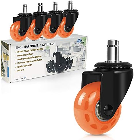 2 inch Office Chair Caster Wheels, Smooth Silent Swivel Wheels