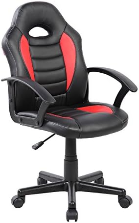 Techni Mobili Kids Gaming Chair, Racing Style Desk Chair, Adjustable, Red