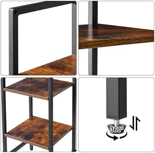 IBUYKE Desk Shelf,Computer Desktop Bookcase,37.8 Inch Multipurpose Wood Desk Hutch Bookshelf for Computer,4 Tier Desk Organizer for Office Home Dormitory,Brown TMZ005H