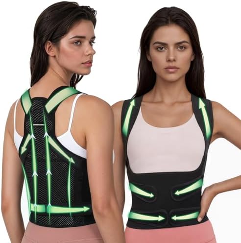 Posture Corrector for Women,2-in-1 Back Brace with Shoulder Support
