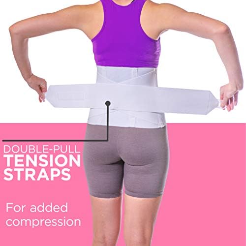 BraceAbility Women's Back Brace for Female Lower Back Pain - Lightweight Soft White Elastic Lumbar Compression Support Belt is Discreet Under Clothes for Ladies, Nurses, Walking (Small)