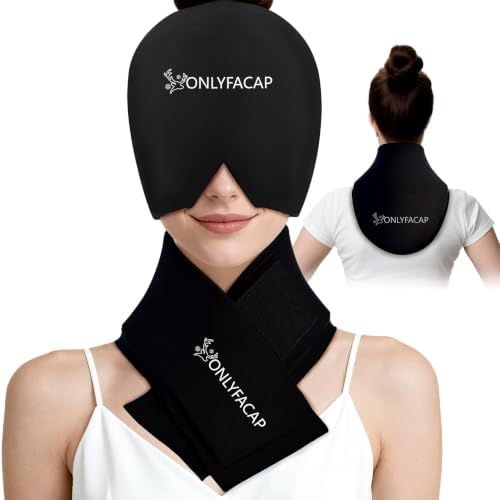 Migraine Relief Cap,Headache Relief & Neck Ice Pack Wrap Gel Set