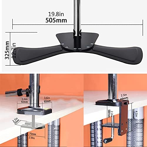 Monitor Arm Triple Monitor Stand Mount 15"-27" Aluminum Alloy Monitor Desk Mount Height Adjustable Vesa Bracket, Holds Up to 15.4Lbs, 3 Installation Methods Monitor(B)