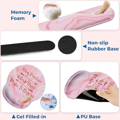 Mouse Pad and Keyboard Wrist Rest Support,Ergonomic Mouse Pad Set