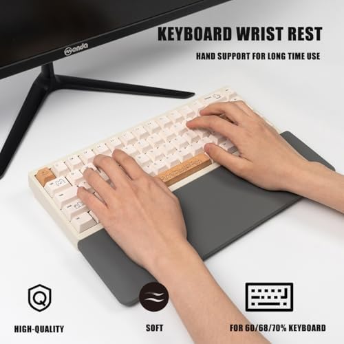 Sumgsn Grey Keyboard Wrist Rest, Gel Wrist Pad for Keyboard 60%/68%/70%