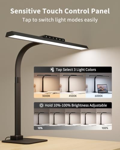 Large LED Desk Lamp for Home Office, 24W Architect Table Lamp