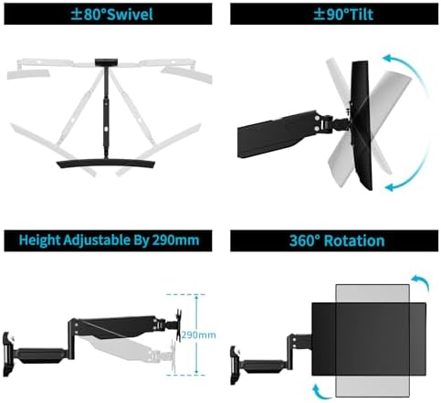 Suptek Single Wall Mount Monitor for 13-32"