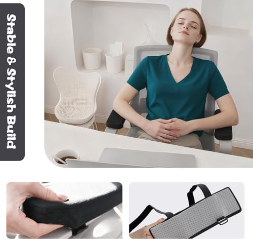 2-Piece,Office Chair Arm Covers,Office Chair Arm Pads,Cooling Gel Pads,Suitable for Gaming Chairs,Armrest with Memory Foam, Adjustable Strap Design