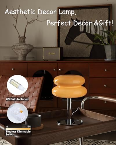 Glivpny Mushroom Lamp Table Lamp, Mid Century Modern Table Lamps (Copper)