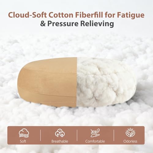 FLORICH Car Headrest and Lumbar Support Pillow for Car Office Chair, Double-Sided Skin-Friendly Suede & Leather Car Seat Pillow and Back Support, Pressure-Relieving Back Support for Car, Office Chair