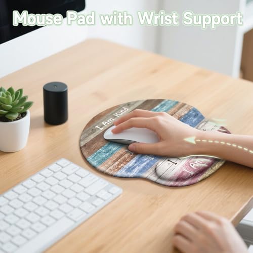 LIMKRIAN Inspirational Ergonomic Mouse Pad with Wrist Rest, 9.8 x 8.6 in
