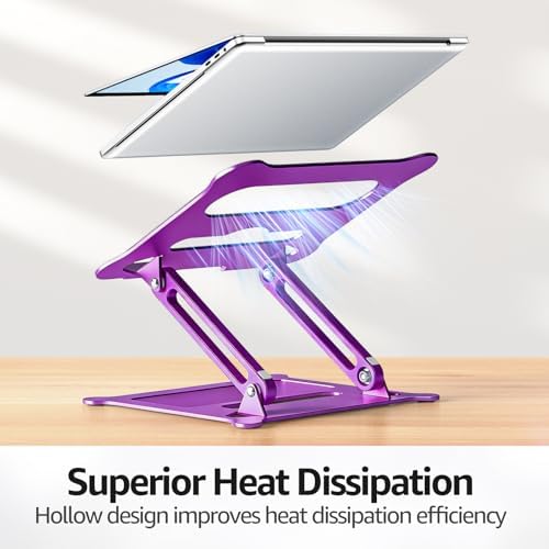 Urmust Adjustable Laptop Stand for Desk, 10-15.6“ Laptop Riser, Purple