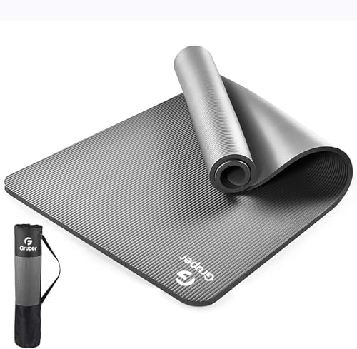 Gruper Yoga Mat Non Slip, 10/15mm Thick NBR Extra Thick Yoga Mat