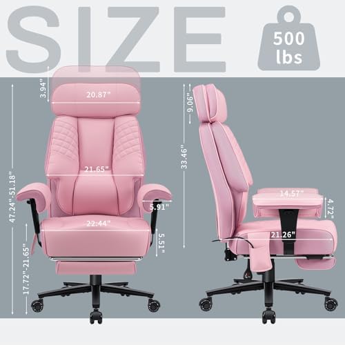 HOFFREE 500lbs Big and Tall Office Chair with Adjustable Lumbar Support