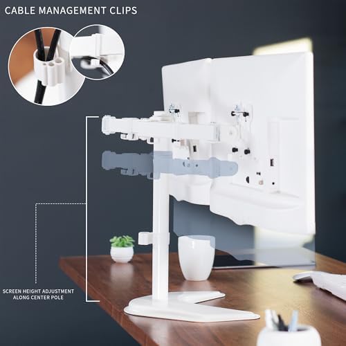 VIVO Dual LED LCD Monitor Free-Standing Desk Stand