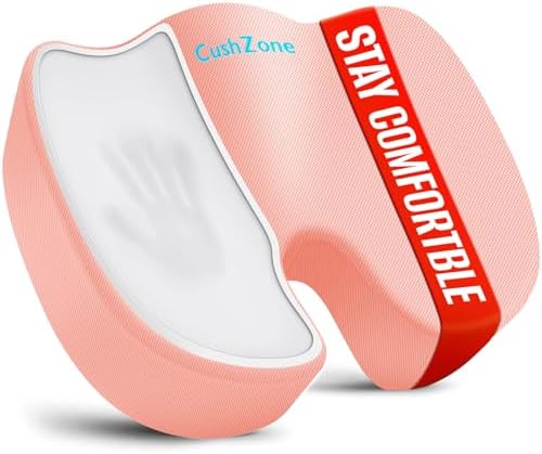 CushZone XL Memory Foam Seat Cushion for Office, Car & Wheelchair, Pink