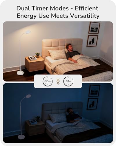 EDISHINE Gooseneck Floor Lamp 1300LM LED Floor Lamps for Living Room White