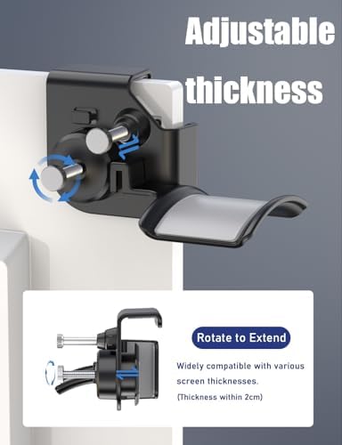 Clamp-On Headset Holder for Monitor, Adjustable Headphone Hanger