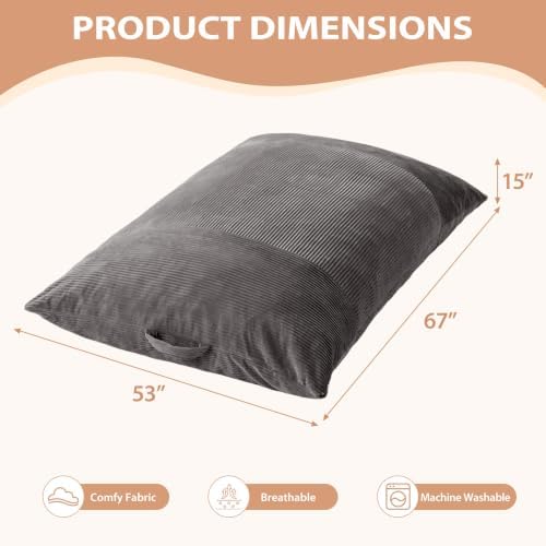 HUGHEAVEN 3 in 1 Convertible Bean Bag Chair & Floor Couch for Teens
