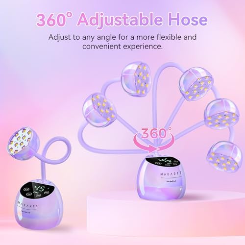 Makartt Cordless Gooseneck UV Nail Lamp for Gel-X Nails, Flash Cure