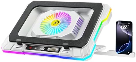 AICHESON RGB Laptop Cooling Pad for 15-19 Inch Laptops, White