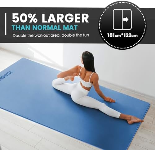 UMINEUX Large Yoga Mat for Men and Women 1/4 & 2/5 Inch Extra Thick TPE Fitness Mat for Home Gym Workout, Non-Slip, Eco Friendly Exercise Mat for Yoga, Pilates, Stretching, Meditation