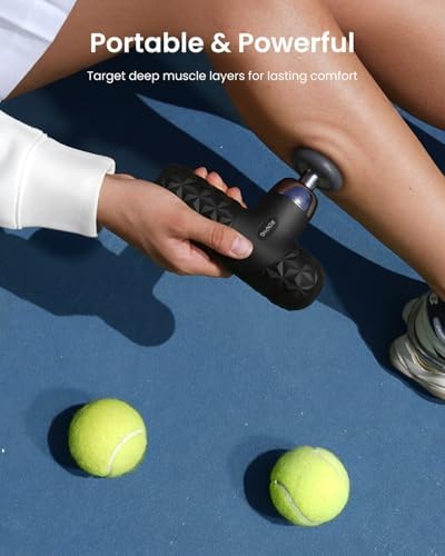 RENPHO Mini Thermal Massage Gun with Heat, Color Silicone Casing, 4 Speeds