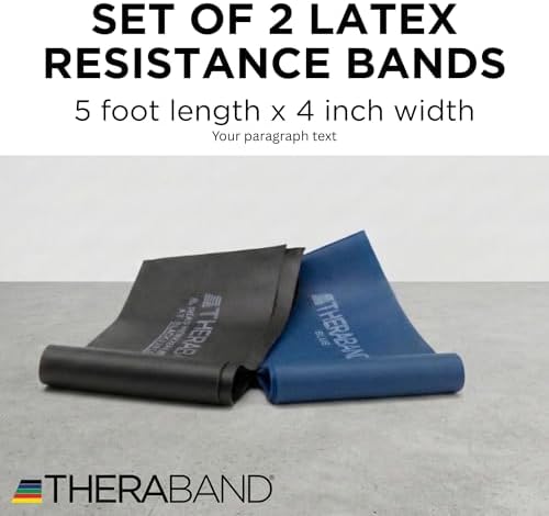 THERABAND Resistance Bands Set, Elastic Bands for Exercise & Physical Therapy, Strength Training for Upper & Lower Body Fitness