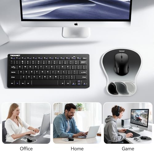 TECKNET Gel Mouse Pad with Wrist Support, Ergonomic Mouse Pad, Gray