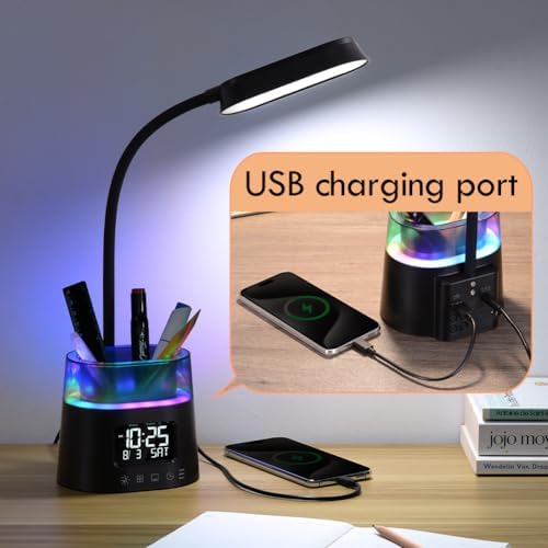 WILIT LED Desk Lamp, Dimmable Study Lamp for Home Office Accessories, Black