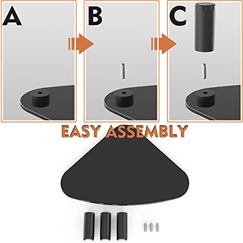 Hemudu Tempered Glass Computer Monitor Riser/Triangle Save Space Desktop Corner Stand for Computer Monitor & Laptop Black HD01B-003