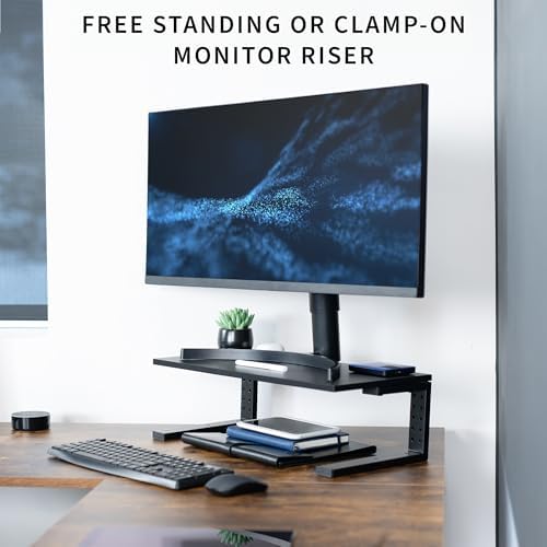 VIVO Black Clamp-on 22 in Desk Extension Shelf, DESK-SHELF22B