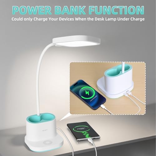 LED Desk Lamp for Dorm Home Office Bedroom, Dimmable Reading Light