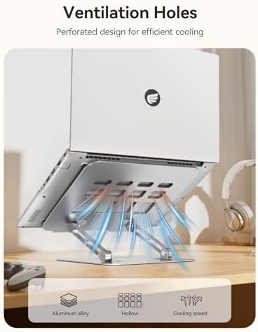 ORICO Ergonomic Laptop Stand for Desk, Height Adjustable Riser, ST11-Silver