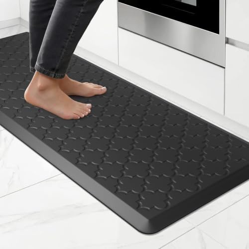 Kitchen Mats for Floor, Cushioned Anti Fatigue Mat, Non-Slip, Black