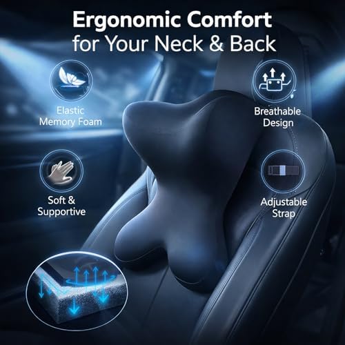 Car Neck Pillow for Driving Car Headrest Pillow Soft Memory Foam