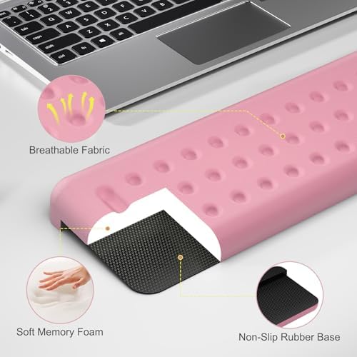 Leolee L-Shaped Desk Long Wrist Rest Elbow 60CM, Light Pink Arm Rest Desk