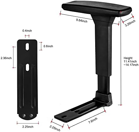 Frassie Height Adjustable Gaming Chair Armrest Pair Boss Chair Arms Set Replacement (Red)