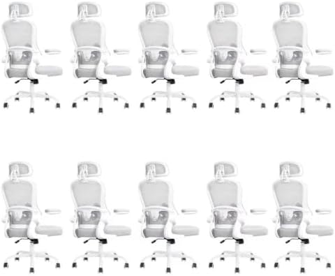 10 Pack Ergonomic Office Chair,Ultra Thick Spring Cushion Desk Chair,Grey