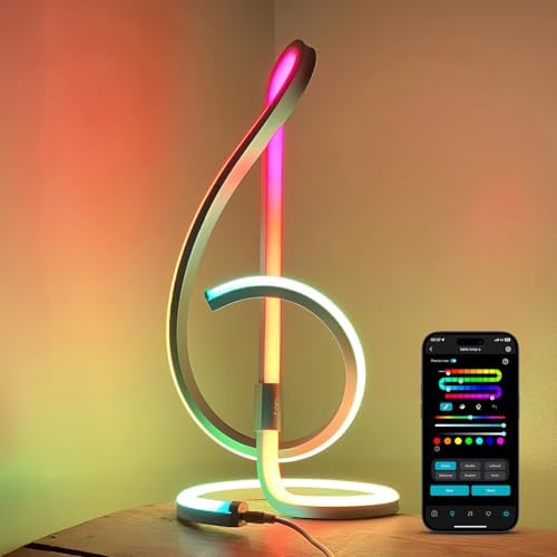 Lepro TB2 AI Smart Table Lamp, RGB+IC Modern Treble Clef Spiral Desk Light