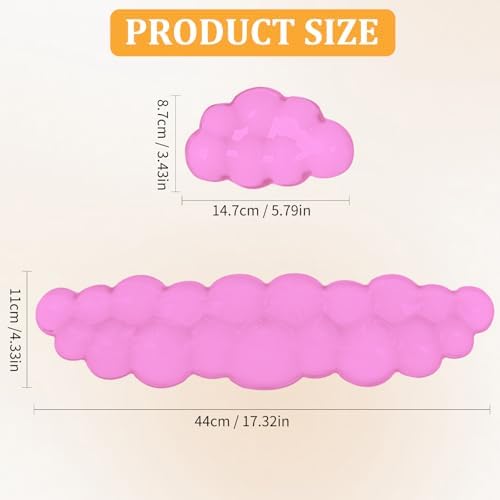 Gel Cloud Keyboard & Mouse Wrist Rest Cloud Wrist Rest Ergonomic Keyboard and Mouse Pad Support for Pain Relief Office Computer Laptop Gaming. (Pink)