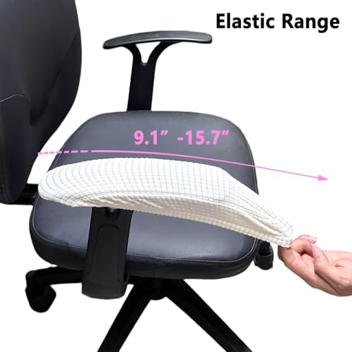 Melaluxe Office Chair Armrest Covers, Stretchable Removable Washable Chair Arm Covers, Elastic Desk Computer Gaming Chair Arm Rest Protector Slipcovers (Cream)