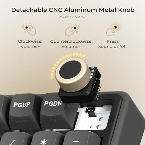 RK ROYAL KLUDGE R98 Pro Wired Mechanical Keyboard, RGB PC Gaming Keyboard with Number Pad and Volume Knob, Gasket Mount, MDA Profile PBT Keycaps, for Win/Mac, Hot Swappable Tactile Beige Switch