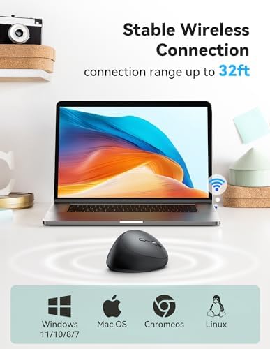 TECKNET Ergonomic Wireless Mouse 2.4G Vertical Mouse Silent 4800 DPI
